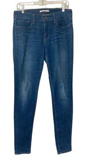 Levi's Women's 710 Super Skinny Modern Minimalist Clean Girl Blue Denim Jeans 30 thumbnail 1