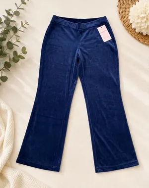 Juicy Couture Navy Blue Rhinestone Logo Velour Sweatpants Size L NWT🦋 thumbnail 1