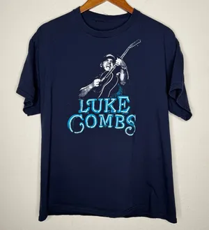 Luke Combs MOS Navy Interstate Tour‎ Tee Sz M Blue Size M thumbnail 1