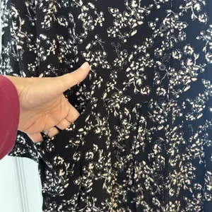 Garnet Hill Dress 10 Black‎ Floral Baby Doll Pockets Drop Waist Long Sleeve EUC thumbnail 3