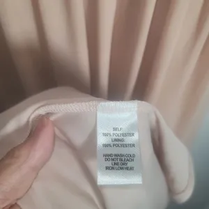 Lulus Heavenly Hues Blush Pink Chiffon Maxi Dress Small Pleated Plunging V-neck thumbnail 7