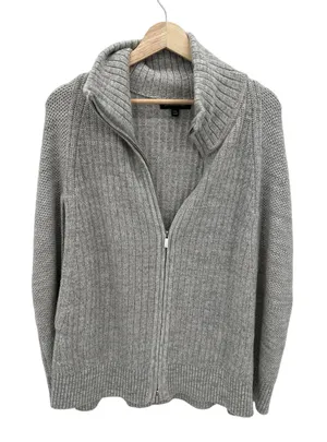 Banana Republic Womens Gray Oversized Sleeveless Zip Front‎ Sweater Vest M/L thumbnail 1