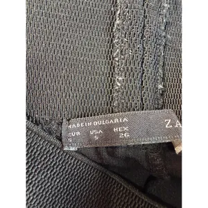 Y2k Zara Basic Black High Rise Side Zipper Leggings Slim Fit Pants Womens Small thumbnail 7