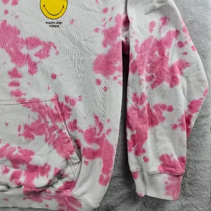 H&M Smiley Collaboration Positive Pullover Hoodie Women's Size Large Tye Dye thumbnail 5