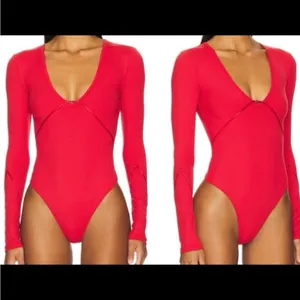 Free People Victoria Plunge Bodysuit. Size Medium thumbnail 2
