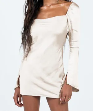 Princess Polly Champagne Mini Dress thumbnail 1