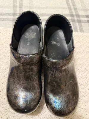 Dansko Professional Patent Leather Clogs Metallic Ink Size 40 USA 9/5 10 thumbnail 1