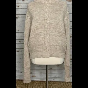 GAP marled mock neck cotton cable knit sweater Size XL thumbnail 3