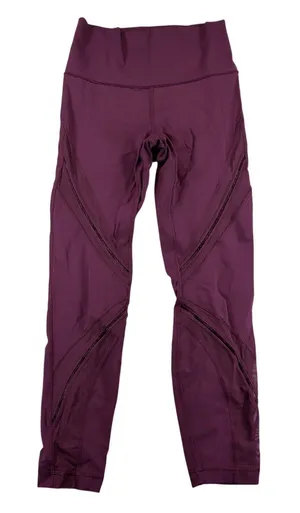 Lululemon High‎ Times Pant Vented Metta Purple Mesh Reflective Leggings Womens 6 thumbnail 1