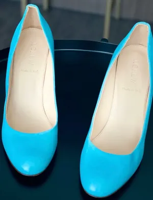 J.Crew Round Toe Leather Heels Size 8 thumbnail 1