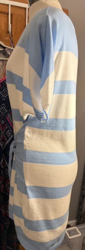Boutique Blue and white Mini Dress Tie Front thumbnail 4