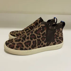 Rothy's Chelsea Boot Sneaker Wildcat Leopard Cheetah Print‎ Size 11.5 thumbnail 3