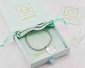 Enewton Silver Beaded Stretch Bracelet Hammered Cross Disc Charm with Brand Pouch & Hang Tag thumbnail 2