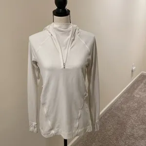 Lululemon warm stabilizer 1/2 zip hoodie Size 6 Cream Athleisure Athletic thumbnail 9