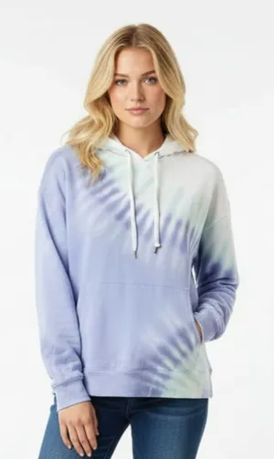 Wildfox Blue & White Tie Dye Cropped Lounge Hoodie Sweatshirt Top M thumbnail 1