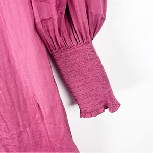 ALTAR’D STATE Satin Blousin Back Lace Tie Long Sleeves Dress Medium Milkmaid thumbnail 6