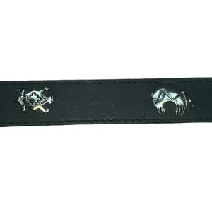 Sunbelt Womens Leather Belt Black Southwestern Silver Concho Emblems Western L thumbnail 4
