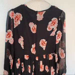 Tommy Hilfiger Women's Size 2 Floral Chiffon Dress Black Pink Floral Long Sleeve thumbnail 13