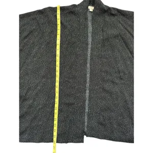 Loft Black‎ Cardigan Women's One Size Dot Print Open Front Slouchy Batwing Boho thumbnail 9