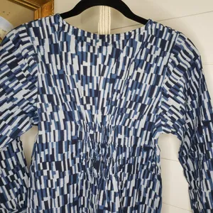 Mata Traders NWT All Gathered Up Dress Blue 3/4 Sleeve Size Small thumbnail 6