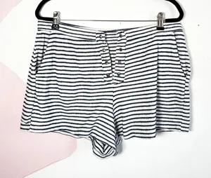 Aerie Shorts Womens XL Striped‎ Terry Cloth Pockets Vacation Beach Lounge thumbnail 1