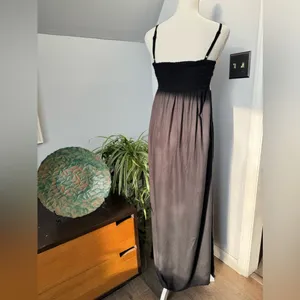 1. State Black Maxi Dress Spaghetti Straps Empire‎ Waist Cream Crochet Trim size XS Beach thumbnail 5