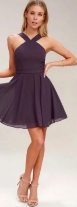 LULUS purple forevermore skater dress thumbnail 1