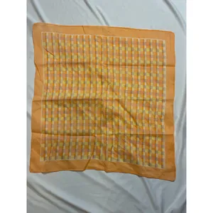 Christian Dior Orange Plaid Cotton Scarf Handkerchief 17" Neckerchief Vintage thumbnail 4