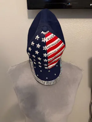 USA Flag hat, 100% Cotton Blue thumbnail 1