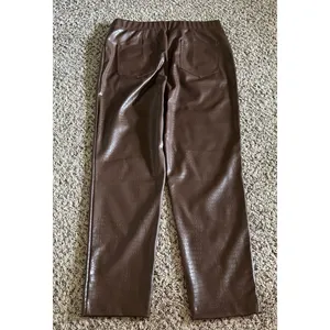 Isaac Mizrahi Live Women's‎ Brown Faux Croc Leather Slim Ankle Pant Size 10 thumbnail 5