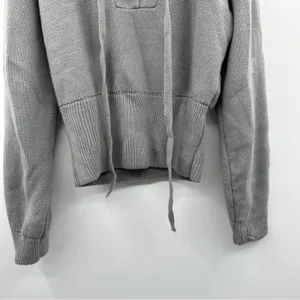 Urban Outfitters Lioness Gray Chunky Lace Up Knit Long‎ Sleeve Sweater Sz S thumbnail 5