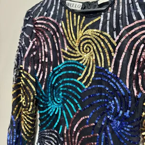 Vintage 80s Sequin Firework Cocktail Dress SweeLo Size 10 thumbnail 2
