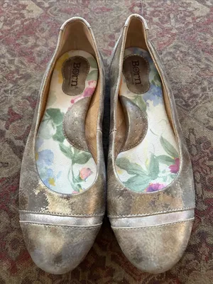 Born Metallic Taupe and Gold Ballet Flats thumbnail 2