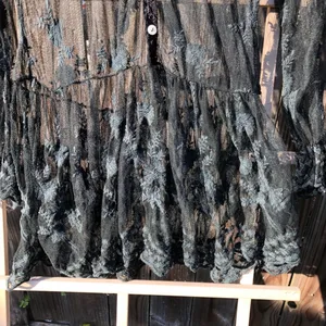 Gypsies Junkies Black Lace Long Sleeves Sheer Dress M thumbnail 7