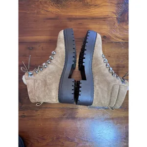 Marc Fisher Ltd Nairy Faux Fur Trim Hiking Boots Brown Women'S Size 9 New thumbnail 4