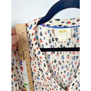Maeve Anthropologie 12 Womens Top Lightweight Long Sleeve Button V-Neck Tab‎ thumbnail 10