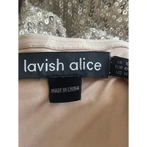 Lavish Alice sequin bandeau wrap dress in silver sequin thumbnail 10