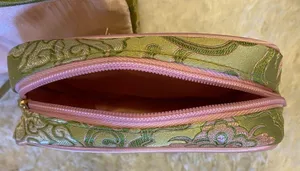 NWOT 3-Piece Travel Toiletry, Jewelry Roll & Makeup Bag Set, Pink & Light Green thumbnail 13