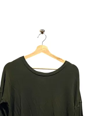 Athleta Chakra Backless Sweatshirt Olive Green Size M Yoga Gym Workout Lounge thumbnail 7