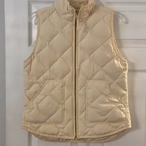 J.Crew Puffer Vest size S BNWOT length 25” bust 36” color cream thumbnail 2