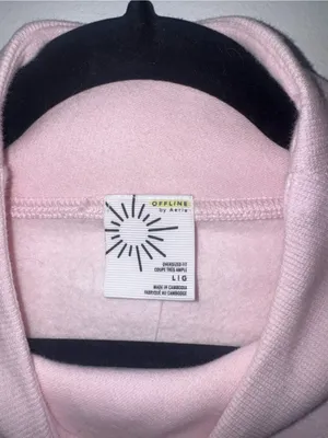 OFFLINE by Aerie Cloud Fleece Oversized Mockneck Sweatshirt - Light Pink thumbnail 6