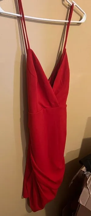 NWT‎ Lulus red mini dress L thumbnail 1