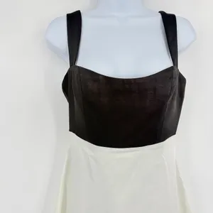 Princess Polly Y2K Satiny Mini Dress Sz 4 Babydoll Quiet Luxury HOCO Colorblock thumbnail 3