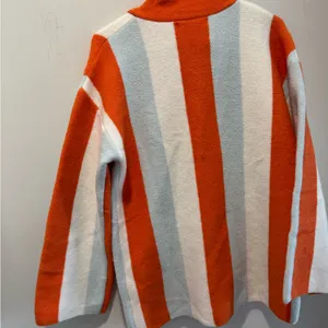 Anrabess orange & Blue chunky striped button cardigan Oversized size small thumbnail 9