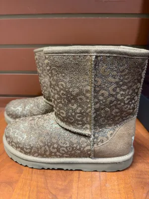 UGG Leopard-Pattern Suede Mid-Calf Boots in Beige thumbnail 6
