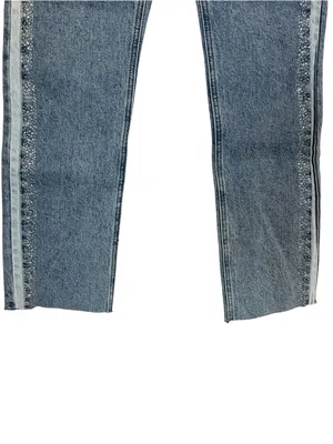 KanCan NWT Evelyn Mid Rise Slim Straight Leg Rhinestone Side Stripe Size 1/24 thumbnail 3