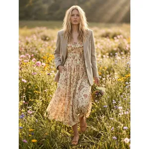 Free People Dainty Ethereal Cottage Oasis Floral Midi Dress Ivory Medium thumbnail 15
