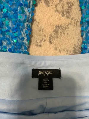 Nasty Gal Blue Sequin Flare Trousers thumbnail 2