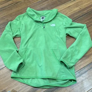 The North Face Woman’s Kelly Green Logo Fleece Half Zip Neck Top Jacket S thumbnail 1