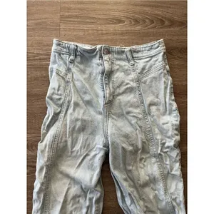 Free People We The Free High Rise Flare Jeans Y2K Womens 29 Light Wash Denim thumbnail 4